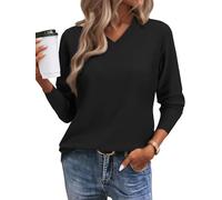 CheChury Jersey Mujer Invierno Elegante Sueter Mujer Manga Larga Camiseta Jersey Fino Otoño Primavera Jerséis Cuello en V Suéter de Punto Pullover Ligero Sueter Talla Grande Sweater Casual Suaves Tops