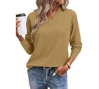 CheChury Jersey Mujer Invierno Elegante Sueter Mujer Manga Larga Camiseta Jersey Fino Otoño Primavera Jerséis Cuello en V Suéter de Punto Pullover Ligero Sueter Talla Grande Sweater Casual Suaves Tops
