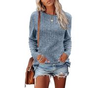 CheChury Jerseys Mujer Invierno Jerséis Mujer Sueter Manga Larga Jerseys de Punto Camiseta de Manga Larga Lana Casual Suéter Cuello Redondo Grueso Sudaderas Suaves Tops Cálidos de Invierno