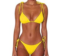CheChury Mujer Bikini de Lazo Lateral Push Up Traje de Baño de Dos Piezas Triángulo de la Parte Inferior Descarada Sexy Bikinis Brasileño