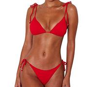CheChury Mujer Bikini de Lazo Lateral Push Up Traje de Baño de Dos Piezas Triángulo de la Parte Inferior Descarada Sexy Bikinis Brasileño
