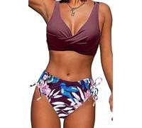 CheChury Mujer Conjunto de Bikini Trajes de Baño Bañador Atractivo de Dos Piezas con Impresión con Relleno Bikini para Mujer brasileo Ropa de Playa