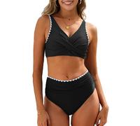 CheChury Mujer Push Up Halter Bikini Traje de Baño Dos Piezas Sujetador y Braguitas Cintura Alta Basic Top Conjunto de Bikini Ropa Baño BañAdores Beachwear Brasileños Playa Natacion