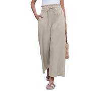 CheChury Pantalones de Lino Mujeres Verano Pantalones Cintura Alta Casual Pantalon Sólido Suelto Pantalón Pierna Recta Palazzo Pantalones de Playa Yoga Pantalones Pierna Ancha Pantalon con Bolsillos