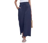 CheChury Pantalones de Lino Mujeres Verano Pantalones Cintura Alta Casual Pantalon Sólido Suelto Pantalón Pierna Recta Palazzo Pantalones de Playa Yoga Pantalones Pierna Ancha Pantalon con Bolsillos