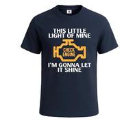 Check Engine Light Racer - Camiseta novedosa para hombre, Camiseta azul marino con estampado blanco, 4XL