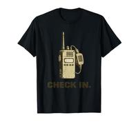 Check In Diseño de comunicación por Radio Walkie Talkie Vintage Camiseta