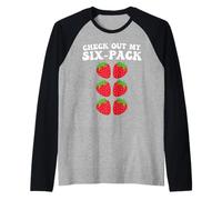 Check out My Six Pack Strawberry Funny Cute Fruit Phrase Camiseta Manga Raglan
