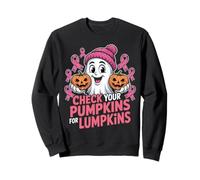 Check Your Pumpkins for Lumpkins Halloween Breast Cancer Sudadera