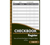 Checkbook register: Large Print Account Register for Easy Money Management - 6x9 Size