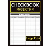 Checkbook Register Large Print: Transaction Log for Deposits, Withdrawals, Running Balances, and Money Control | Ideal for the Visually Impaired