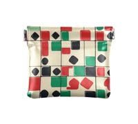 Checker Mah-jong - Monedero de cuero para mujer, organizador único de artículos personales para mujer, Patrón mah-jong a cuadros, 1 size, Arte impreso