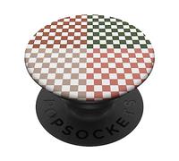 Checkerboard Classic Checkered Checker Earth Beige Colors PopSockets PopGrip Adhesivo
