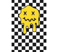 Checkered Black and white notebook: melting smiley face journal great for kids teens and adults school work writing things down gift for friends and family