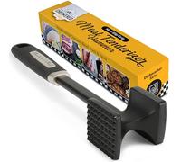 Checkered Chef Herramienta ablandadora de carne, mazo de cocina de metal apto para lavavajillas para ablandar pollo, carne de res, cerdo y nueces con agarre antideslizante