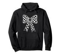 Checkered Coquette Bow Flag Car Racing Lover Race Day Sudadera con Capucha