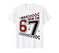 Checkered I Was 6 Now I'm 7 Funny 67 Birthday Camiseta