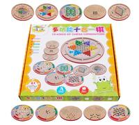 Checkers and Chess Board Game, Juego de Junta de Ajedrez | Conjunto de Paneles de Ajedrez Multifuncional 10 en 1 | Los interactivos Juega Un Juego para Niños Niñas Mujeres Hombres