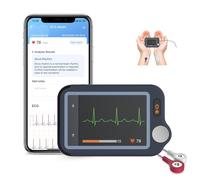 CheckMe Plus Dispositivo Portátil de ECG para Uso Doméstico, Análisis de ECG, 30s 60s 5 min Monitor de ECG Bluetooth con Visualización en Tiempo Real, Memoria Ilimitada (Smartphone y PC)