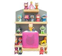 Chedin Estantería magnética de pared para caja Toniebox, estantería con espacio para 10 figuras auditivas Tonie, decora la habitación de los niños para jugar y coleccionar el estante (H - gris)