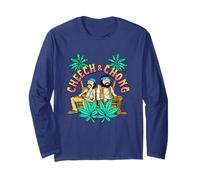 Cheech & Chong Cartoon Couch Palm Trees Manga Larga