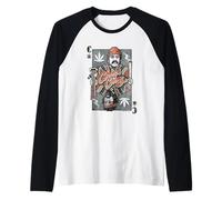 Cheech & Chong Playing Card King Character Distressed Camiseta Manga Raglan