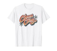Cheech & Chong Vintage Script Distressed Leaf Logo Camiseta