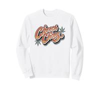 Cheech & Chong Vintage Script Distressed Leaf Logo Sudadera