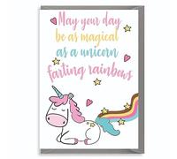 Cheeky Chops Cards Tarjeta de cumpleaños grosera divertida unicornio amigo hermana novia esposa hija - C24 a todo color