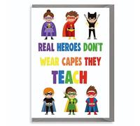 Cheeky Chops Tarjeta de agradecimiento para profesor de superhéroe, guardería, enfermera, médico, personal de cuidador de niños, amigo K21