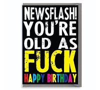 Cheeky Chops Tarjeta de cumpleaños grosera, tarjeta de cumpleaños ofensiva, tarjeta de cumpleaños jurando viejo AS F**k C223