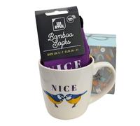 Cheeky Nice BlueTits - Juego de taza y calcetines para ella, bonito par de regalo, idea de regalo MSISO186F