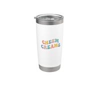 Cheem Creams Meme Divertido Amante Del Queso Crema Broma De Ortografía Vaso térmico de acero inoxidable de doble pared