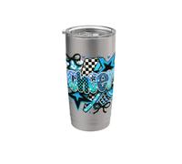 Cheer Bow Blue Cheerleader Comp animando a hijas niñas Vaso térmico de acero inoxidable de doble pared