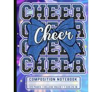 Cheer Bow Composition Notebook: Glitter Aesthetic Cheerleading Journal for Girls, Teens, Students & Coaches Featuring Sparkly Blue Bow & Coquette ... Cheer Squad Theme | College Ruled Lined Paper