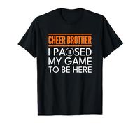 Cheer Bro Cheerleader Brother Orange Paused My Game Camiseta