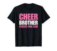 Cheer Brother Forced Fan Club Cheerleader Bro Pink Funny Camiseta