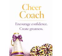 Cheer Coach - Purple, Inspirational Cheerleading Coach Journal, 8.5”x11” Wide Ruled Motivational Blank Notebook, Paperback Lined 100 Pages