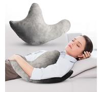 Cheer Collection Almohada de Apoyo para Hombros en Forma de W, cojín postoperatorio para Dolor de Cuello y Hombros, Funda de Terciopelo de microfelpa Lavable, Color Gris