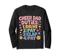 Cheer Dad Duties Drive Pay Clap Pay Padre Deportista - Manga Larga