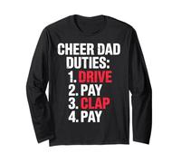 Cheer Dad Duties Drive Pay Clap Pay Padre Deportista Manga Larga