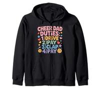 Cheer Dad Duties Drive Pay Clap Pay Padre Deportista - Sudadera con Capucha