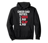 Cheer Dad Duties Drive Pay Clap Pay Padre Deportista Sudadera con Capucha