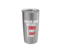 Cheer Dad Duties Drive Pay Clap Pay padre deportista Vaso térmico de acero inoxidable de doble pared