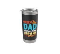 Cheer Dad The Only Thing I Flip Is My Wallet Father's Day Vaso térmico de acero inoxidable de doble pared