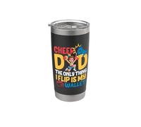 Cheer Dad The Only Thing I Flip Is My Wallet Father's Day Vaso térmico de acero inoxidable de doble pared