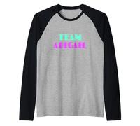 Cheer for Abigail Show Support Be On Team Abigail 90s Style Camiseta Manga Raglan