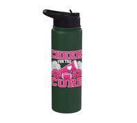 Cheer for The Cure Breast Cancer Awareness Cheerleader Gifts Stainless Steel Insulated Water Bottle