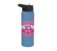 Cheer for The Cure Breast Cancer Awareness Cheerleader Gifts Stainless Steel Insulated Water Bottle