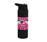 Cheer for The Cure Breast Cancer Awareness Cheerleader Gifts Stainless Steel Insulated Water Bottle